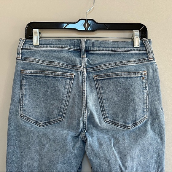 Madewell Mid-Rise Kick Out Crop Jeans w/ Raw Hem, Cherryville Blue Wash, 28 - Picture 6 of 12